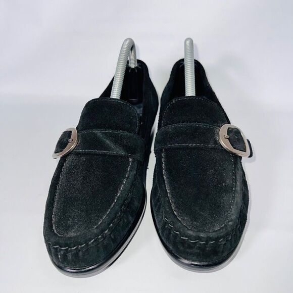 SAS Lara Slip-on Loafer Black Suede with Silver Buckle Women's 5.5 M - Picture 3 of 11